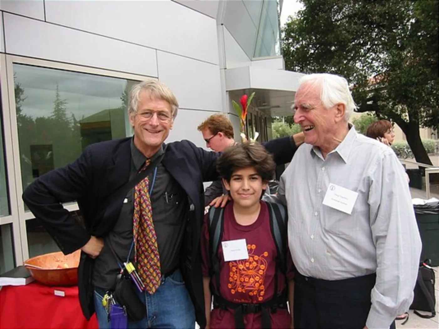 Ted Nelson (left) with Doug Engelbart (right) and Aaron Swartz (middle)