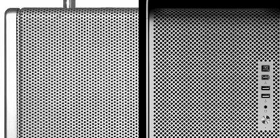 Detail of the radio perforated aluminum surface 以上两者外表的排孔铝合金材质