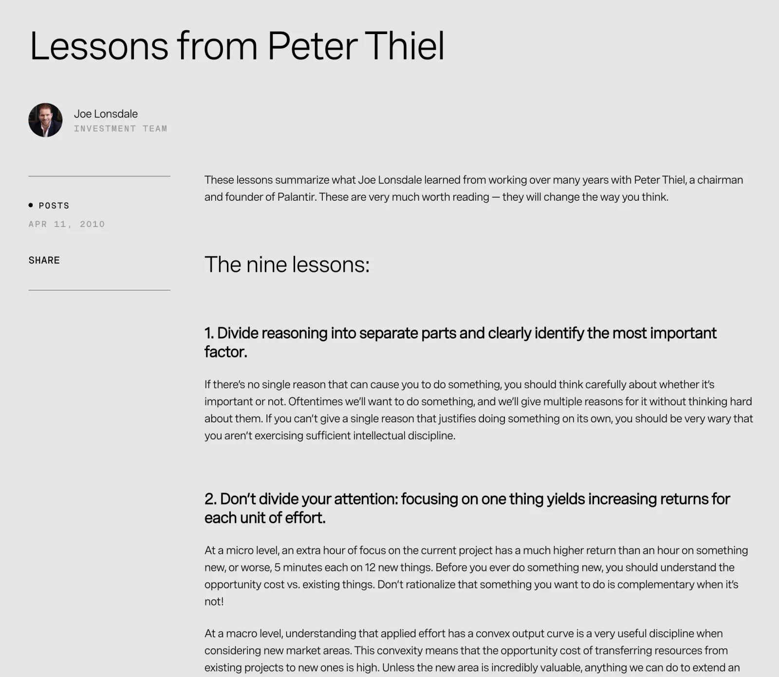 Peter Thiel 少有人走的路