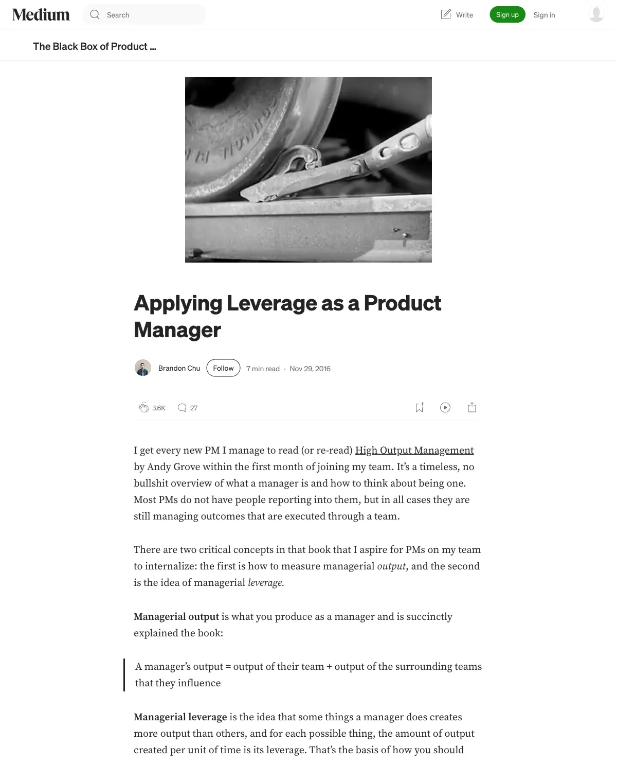 产品经理的管理杠杆
