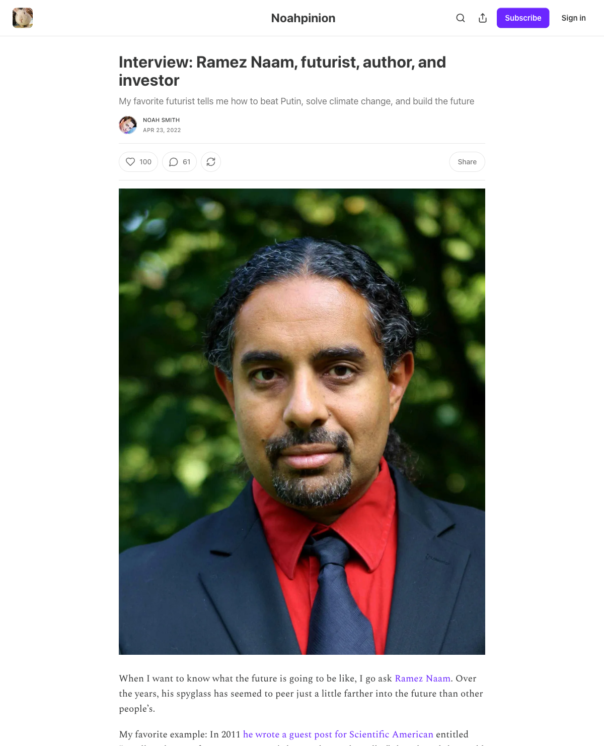 未来学家 Ramez Naam 的视角