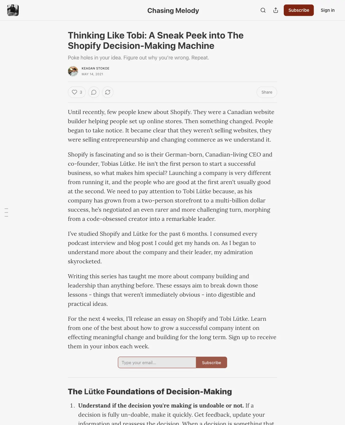 像 Tobi 一样思考,窥探 Shopify 的决策机制