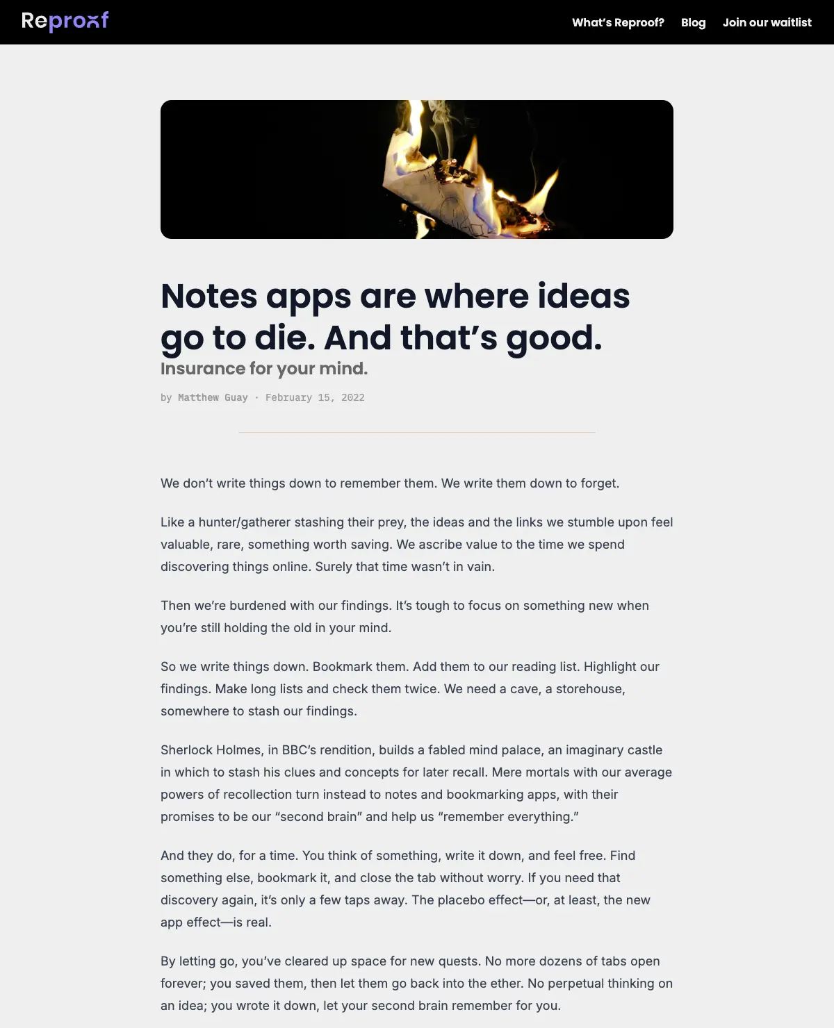 Notes app 是想法消亡的地方