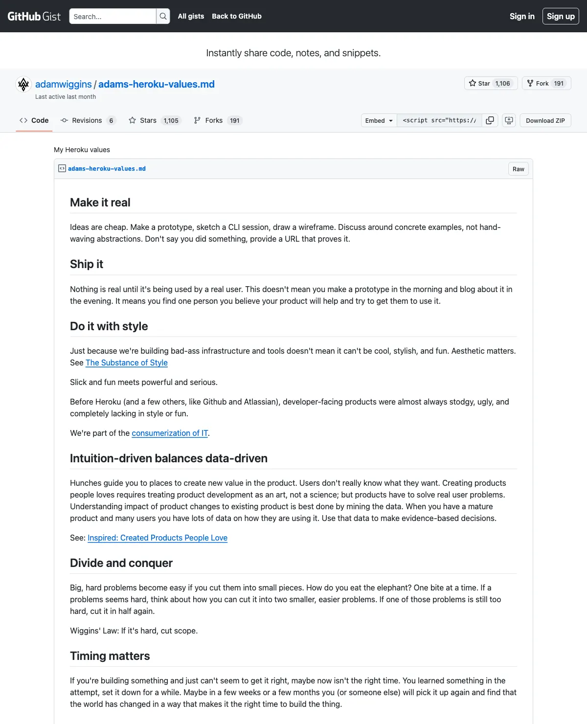 Heroku 的价值观