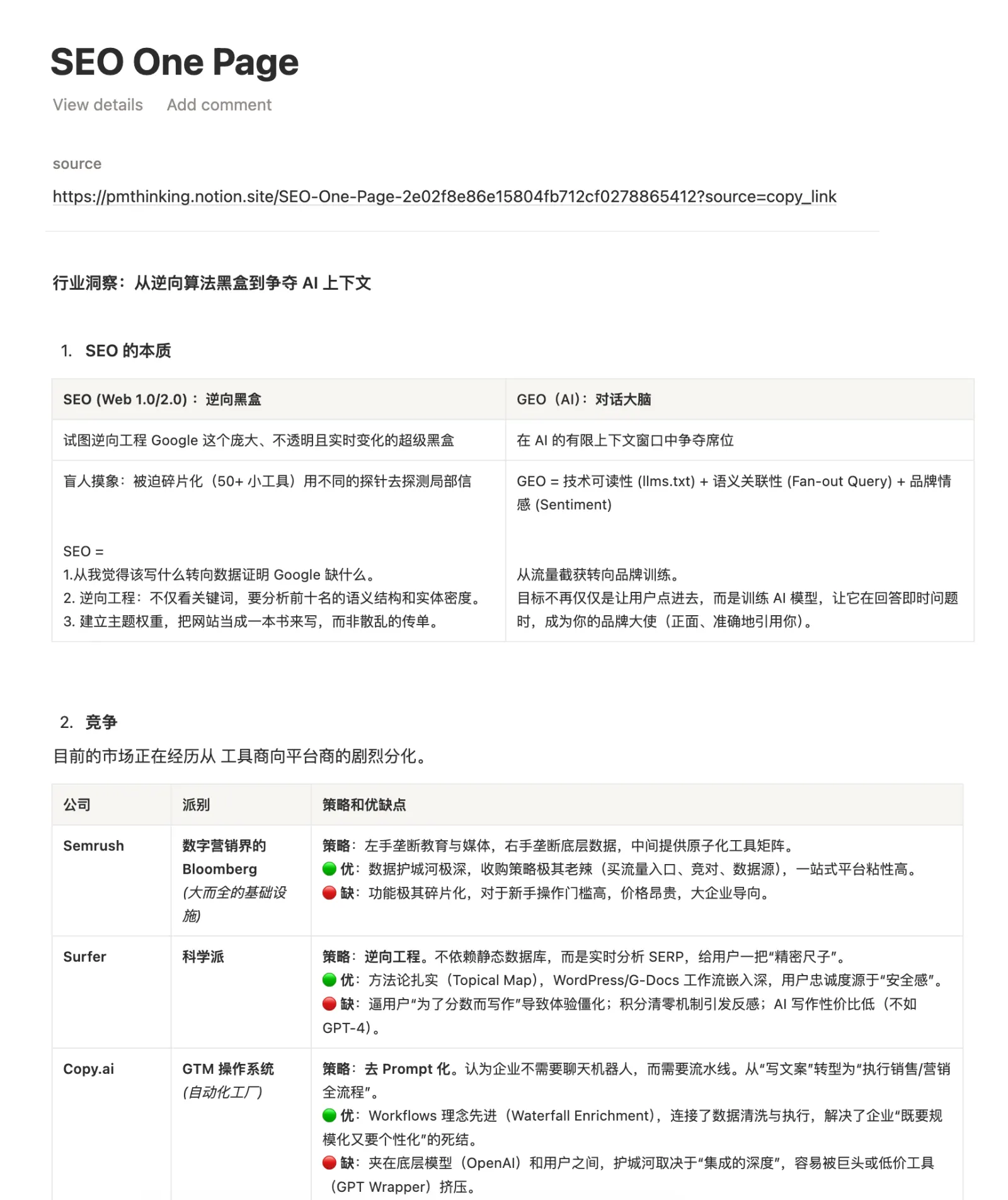 SEO One Page